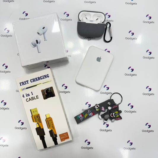5 in 1 Combo Gadgetx Pro 2, Mag  safe, 4 in 1 Cable rugged cable, Airpods silicon Case and aesthetic keychain (with 6 months warranty)